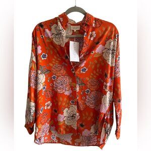Forsoul The Label Rayon Button Down Blouse, XS